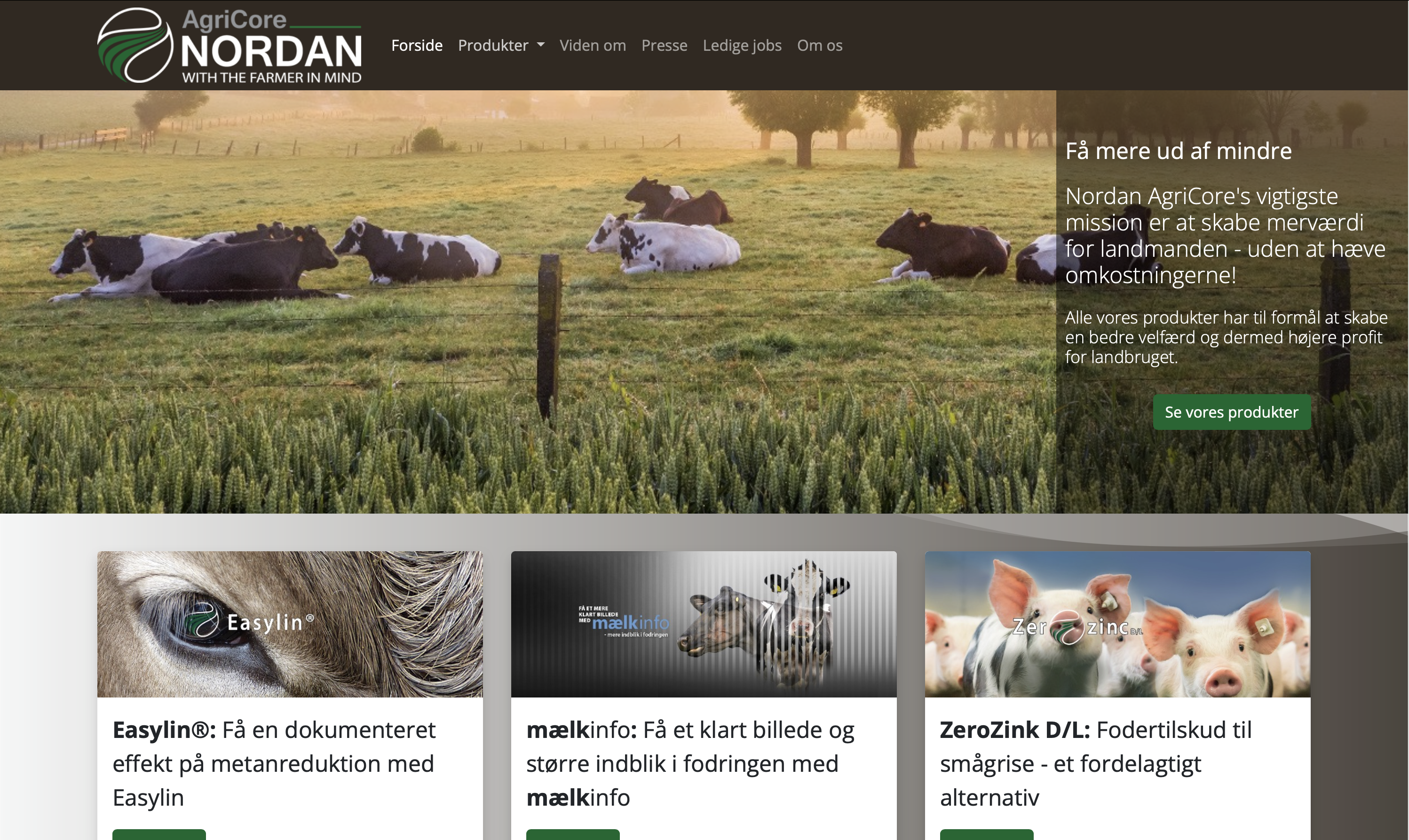 Picture of Nordan Agricore Website